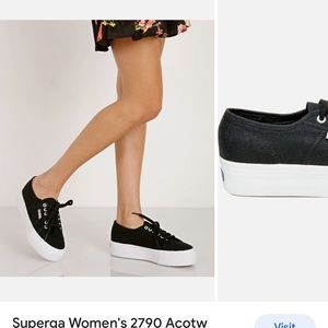 Black platform superga sneakers